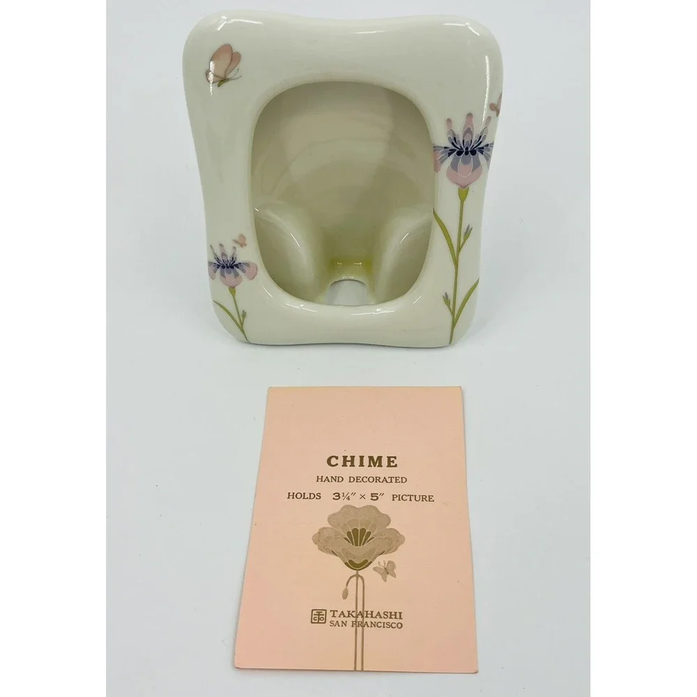 Vintage Takahashi San Francisco Floral Ceramic Picture Frame Flowers Japan